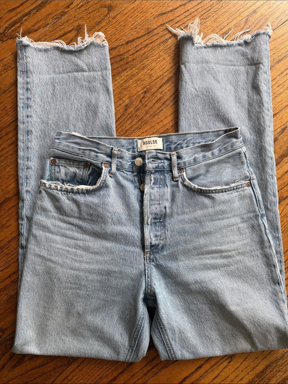 Agolde Light Wash Straight Leg Jeans